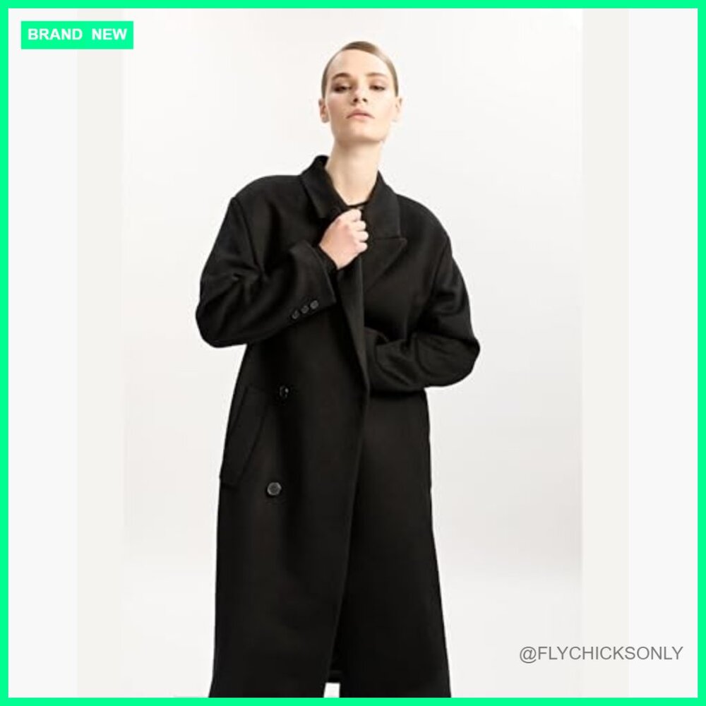 Oversized Wool Winter Coat With Back Split Hem An… - image 3